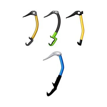 Ice tools and piolets for extreme mountaineering Stock Illustration