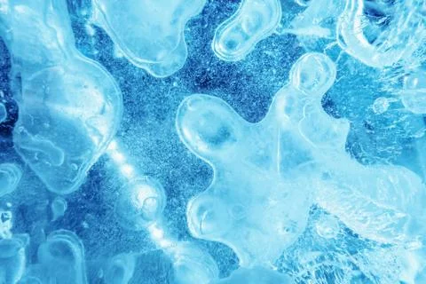 Ice tracery. The texture of ice structure. Christmas abstract background. Stock Photos