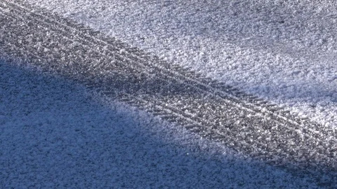Ice track car road Stock Footage 96345577