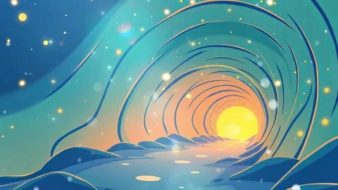 Ice Tunnel With a Light View: An Ice Tunnel That Showed a Bright Light View in Stock Footage 306505165