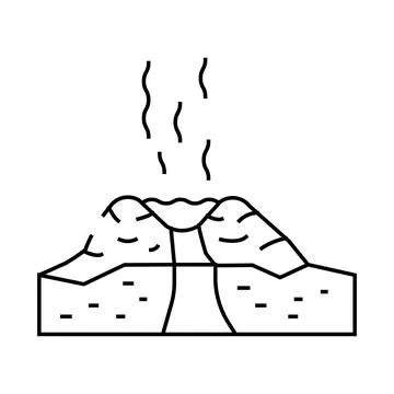 Ice type eruptions line icon vector illustration Illustrazione stock