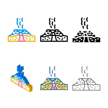 Ice type pack eruptions color icon vector Illustrazione stock