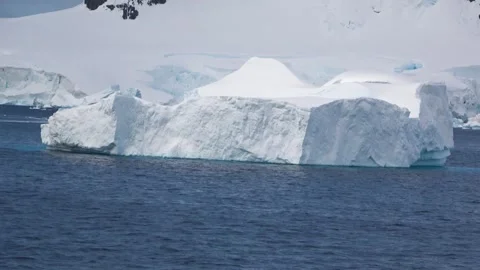 Ice wall close-up drifting Antarctica, 4K Stock Footage 332393646