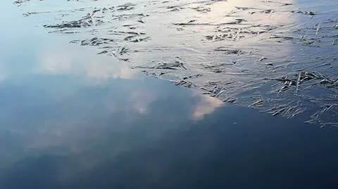 Ice on the water Stock Footage 20979988