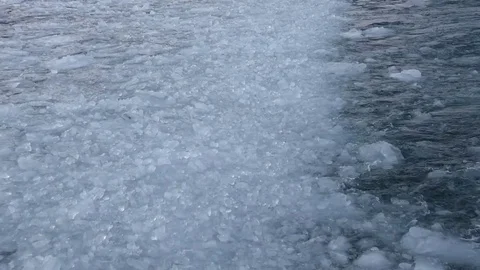 Ice in the water Stock Footage 84265889