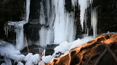 Ice waterfall 스톡 동영상 126775905