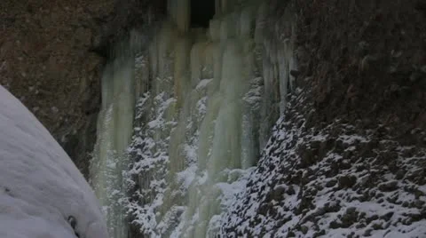Ice waterfall HD619 Stock Footage 20196874