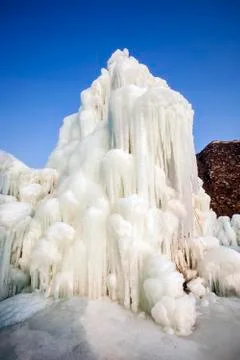 Ice waterfall Stock Photos