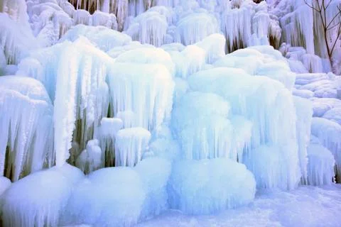 Ice waterfall Stock Photos