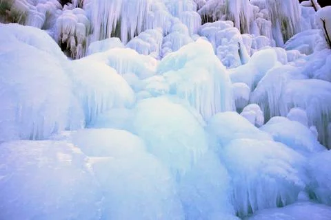 Ice waterfall Stock Photos
