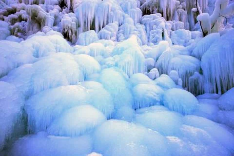 Ice waterfall Stock Photos