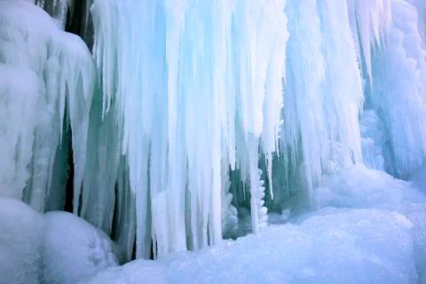 Ice waterfall Stock Photos