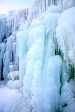 Ice waterfall Stock Photos