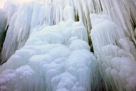 Ice waterfall Stock Photos