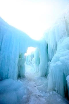 Ice waterfall Stock Photos