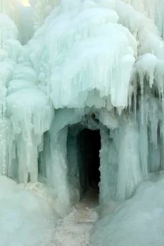 Ice waterfall Stock Photos