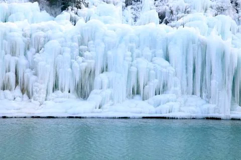 Ice waterfall Stock Photos