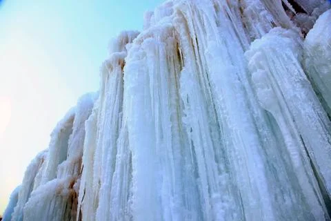 Ice waterfall Stock Photos