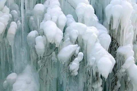 Ice waterfall Stock Photos