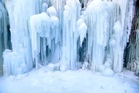 Ice waterfall Stock Photos