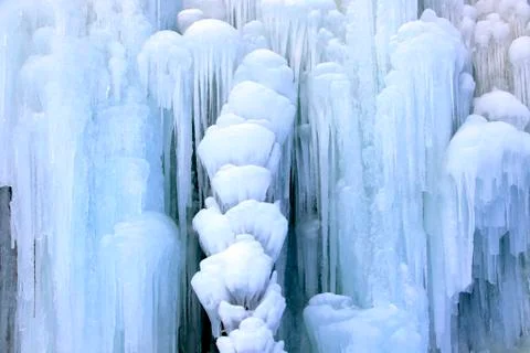 Ice waterfall Stock Photos