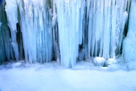 Ice waterfall Stock Photos
