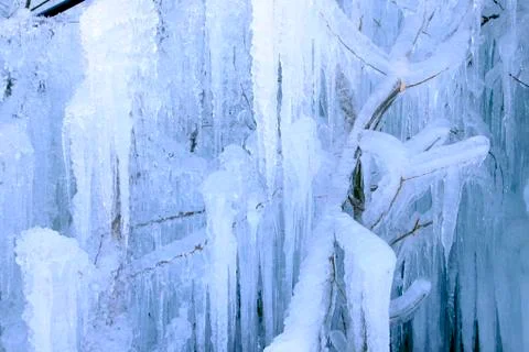 Ice waterfall Stock Photos