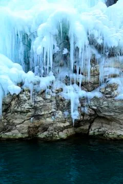 Ice waterfall Stock Photos