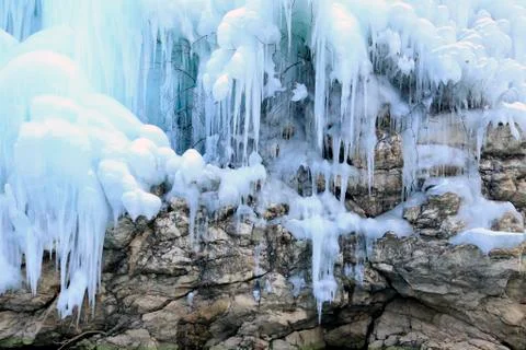 Ice waterfall Stock Photos