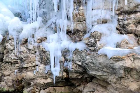 Ice waterfall Stock Photos