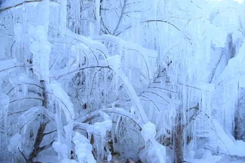Ice waterfall Stock Photos