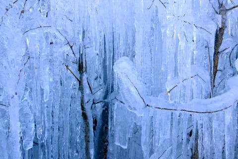 Ice waterfall Stock Photos