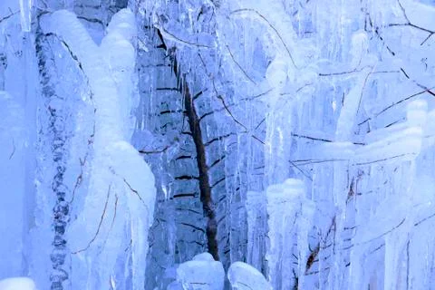 Ice waterfall Stock Photos
