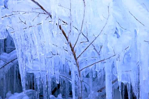 Ice waterfall Stock Photos