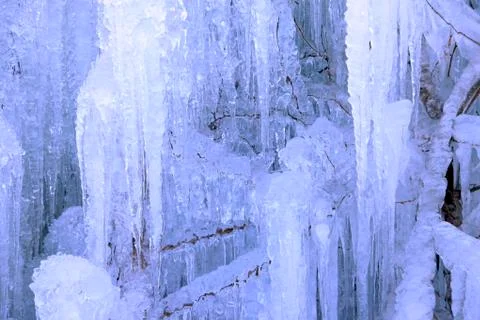 Ice waterfall Stock Photos