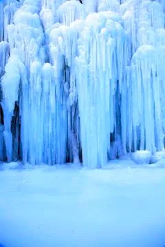 Ice waterfall Stock Photos
