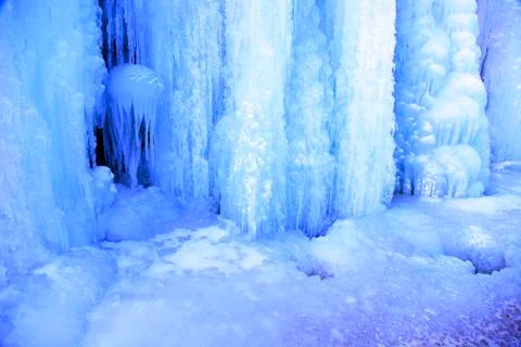 Ice waterfall Stock Photos