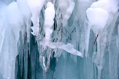 Ice waterfall Stock Photos