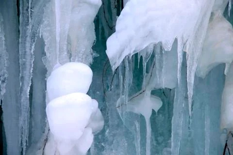 Ice waterfall Stock Photos