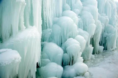 Ice waterfall Stock Photos
