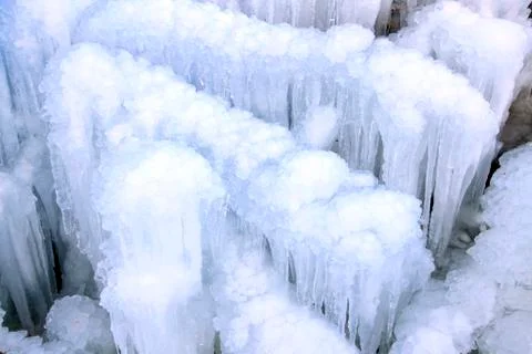 Ice waterfall Stock Photos