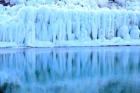 Ice waterfall Stock Photos