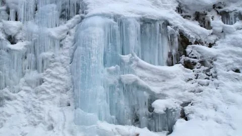 Ice waterfalls Stock Photos
