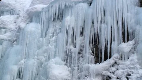 Ice waterfalls Stock Photos