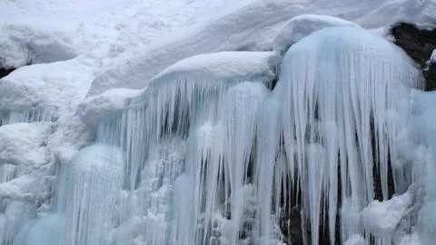 Ice waterfalls Stock Photos