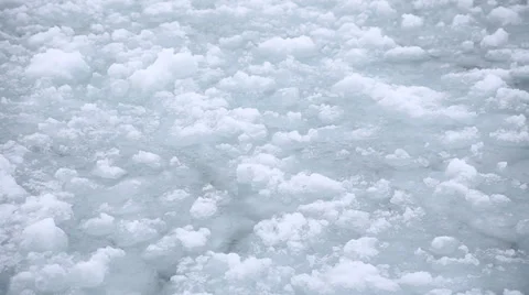 Ice in the waves of lake superior Stock Footage 35544172