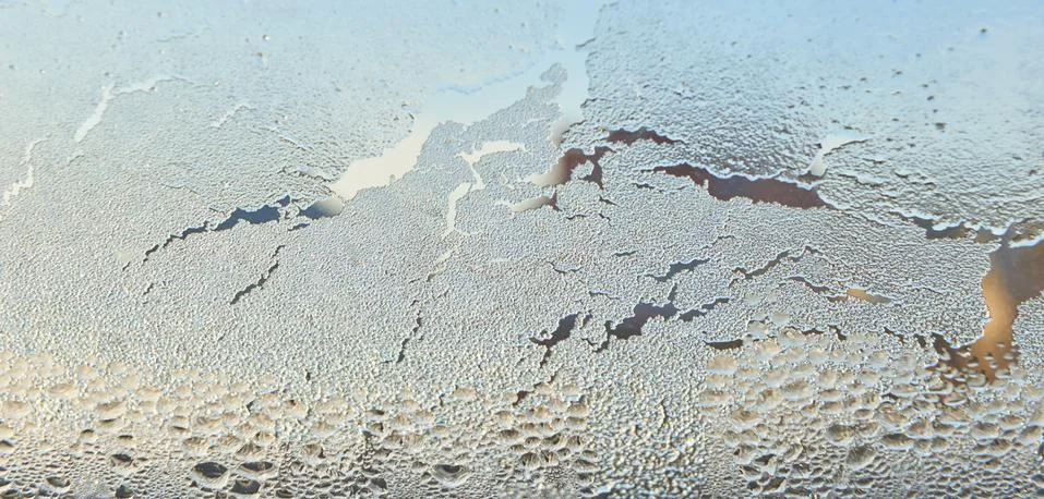 Ice on a window, background Stock Photos