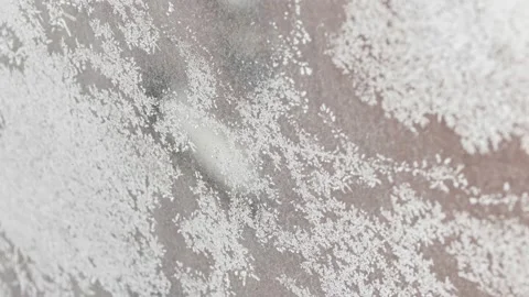 Ice on a window at sunrise, background Stock Footage 228853898