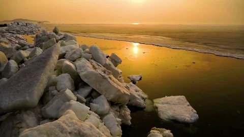 Ice world in the spring Stock Footage 73982188