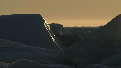 Iceberg and drifting ice in the sunset, North Pole Video stock 104954331